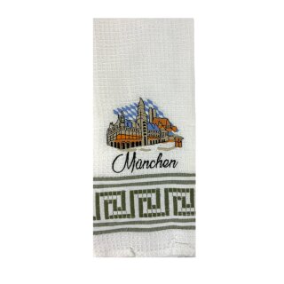 Geschirrtuch Tuch Handtuch ca. 60 x 40cm München Frauenkirche Frauenkirche Rathaus Grün