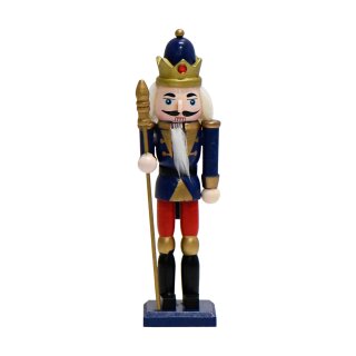Premium Nussknacker Nutcracker Einzeln Verpackt in Box Sichtfenster Blau 18cm