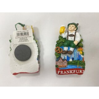 Magnet Polyresin Kühlschrankmagnet Souvenir Mitbringsel Tracht Figur - Frankfurt