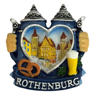 Magnet Polyresin Kühlschrankmagnet Souvenir Mitbringsel Krug Bierkrug - Rothenburg