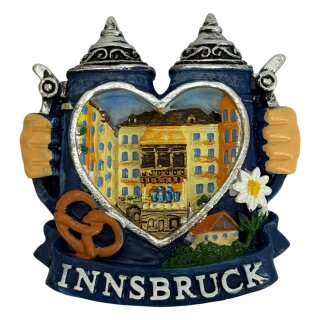 Magnet Polyresin Kühlschrankmagnet Souvenir Mitbringsel Krug Bierkrug - Innsbruck