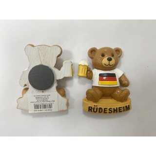 Magnet Polyresin Kühlschrankmagnet Souvenir Mitbringsel Teddybär Bär - Rüdesheim
