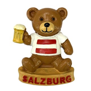 Magnet Polyresin Kühlschrankmagnet Souvenir Mitbringsel Teddybär Bär - Salzburg