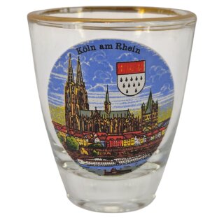 Köln Schnaps Glas mit Goldrand