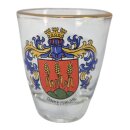 Schnaps Glas Dinkelsbühl Goldrand Stadtwappen