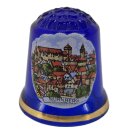 Fingerhut Glas blau m.Goldrand Nürnberg Germany