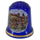 Fingerhut Glas blau m.Goldrand Nürnberg Germany