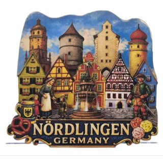 3D Kühlschrankmagnet Nördlingen Souvenir Germany Stadtmotiv Holz Magnet Geschenk