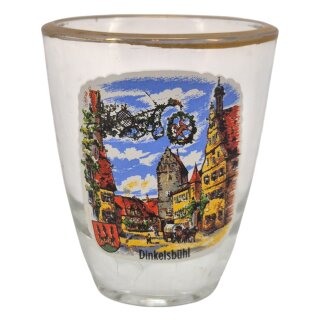 Schnaps Glas Dinkelsbühl Goldrand