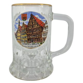 Schnaps Glas Henkelglas Seidelchen Hans Goldrand Krug Mini Dinkelsbühl Deutsches Haus