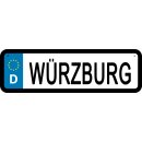 Blechschild Metall Klein - Würzburg KFZ 26 x 7 cm