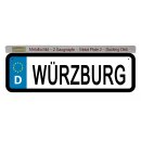 Blechschild Metall Klein - Würzburg KFZ 26 x 7 cm