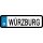 Blechschild Metall Klein - Würzburg KFZ 26 x 7 cm