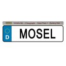 Blechschild Metall Klein - Mosel KFZ 26 x 7 cm