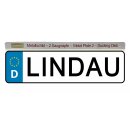 Blechschild Metall Klein - Lindau KFZ 26 x 7 cm