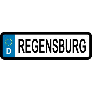Blechschild Metall Klein - Regensburg KFZ 26 x 7 cm