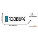 Blechschild Metall Klein - Regensburg KFZ 26 x 7 cm