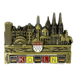 Metallmagnet Köln drehend Gold