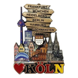 Metallmagnet Köln Bronze