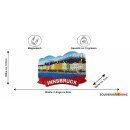 Kühlschrankmagnet – Stadtansicht mit bunten...