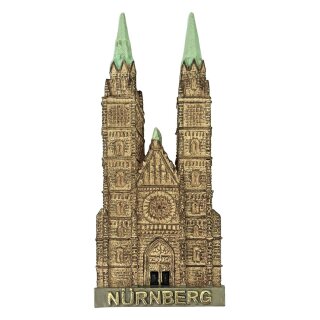 Kühlschrankmagnet Souvenir – St. Lorenz Kirche Motiv, detailreicher 3D Magnet – Reiseandenken Mitbringsel & Geschenkidee - Nürnberg