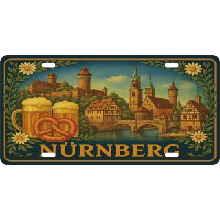 Blechschild Metall Groß - Nürnberg 30,5 x 15,2 cm