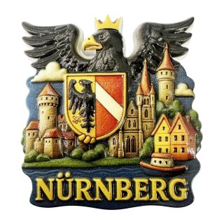 Nürnberg Kühlschrankmagnet 3D Skyline Adler Souvenir Magnet