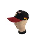 Basecap Frankfurt  mit Stickerei Frankfurt Wappen und Germany Schrift, Schwarz mit rotem Schirmrand