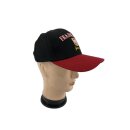 Basecap Frankfurt  mit Stickerei Frankfurt Wappen und Germany Schrift, Schwarz mit rotem Schirmrand