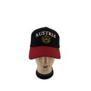 Basecap Austria mit Stickerei Austria-Wappen Österreich Schwarz mit rotem Schirmrand