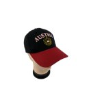 Basecap Austria mit Stickerei Austria-Wappen Österreich Schwarz mit rotem Schirmrand