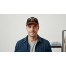 Basecap Deutschland mit Stickerei Adler Wappen und Germany Schrift, Schwarz mit rotem Schirmrand