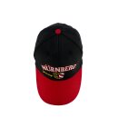 Basecap Nürnberg-Wappen und Nürnberg Schrift, Schwarz mit rotem Schirmrand