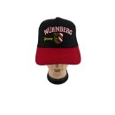 Basecap Nürnberg-Wappen und Nürnberg Schrift, Schwarz mit rotem Schirmrand