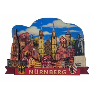 Großes Holzmagnet Magnet Nürnberg Made in Germany