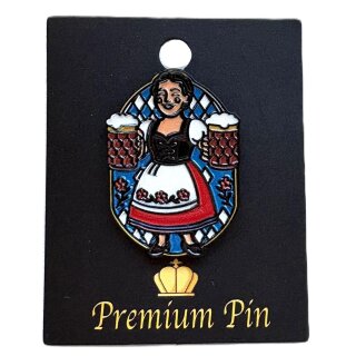 Pin Bayrisches Mädel mit Brier Maß