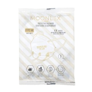 MOONLEX FFP2 Maske – 5-lagig, CE-zertifiziert, einzeln verpackt, Made in Europe WEIß
