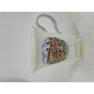 Kaffeehaferl, Barockhenkel Gold Groß 10,2 cm Nürnberg Tasse