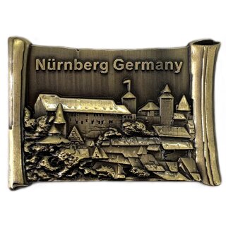 Premium Metall Magnet Nürnberg Burg Kaiserburg Gold M1