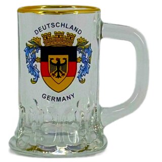 Glas Henkel Krug 4 cl  Goldrand Seidelchen Hans Glas
