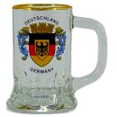 Glas Henkel Krug 4 cl  Goldrand Seidelchen Hans Glas