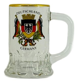 Glas Henkel Krug 4 cl Nürnberg Goldrand Seidelchen Hans Glas