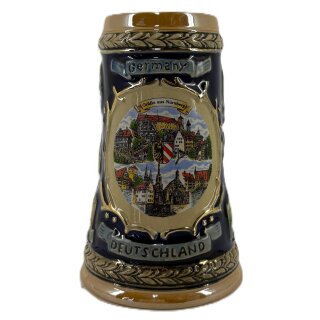 Reliefkrug Deutschland 350ml 15cm Hoch Germany Nürnberg bemalt