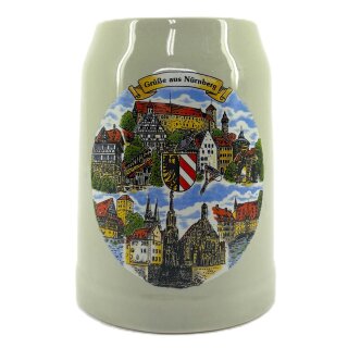 Bierkrug Steinzeugseidl grau 0,5L Nürnberg Germany