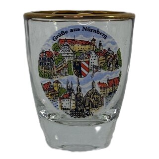 Stamper Glas konkav mit Goldrand Nürnberg Standart