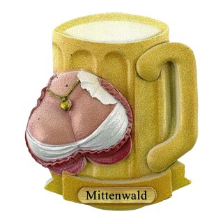 Kühlschrank Magnet Bierkrug Maß Bier Dirndl Busen Deutschland - Mittenwald