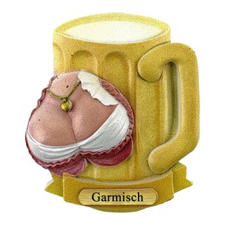 Kühlschrank Magnet Bierkrug Maß Bier Dirndl Busen Deutschland - Garmisch