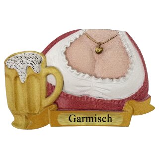 Kühlschrank Magnet Bierkrug Maß Bier Dirndl Busen Deutschland - Garmisch