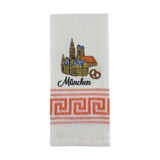 Geschirrtuch Tuch Handtuch ca. 60 x 40cm München Neues Rathaus Frauenkirche Orange