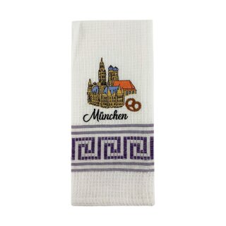 Geschirrtuch Tuch Handtuch ca. 60 x 40cm München Neues Rathaus Frauenkirche Lila